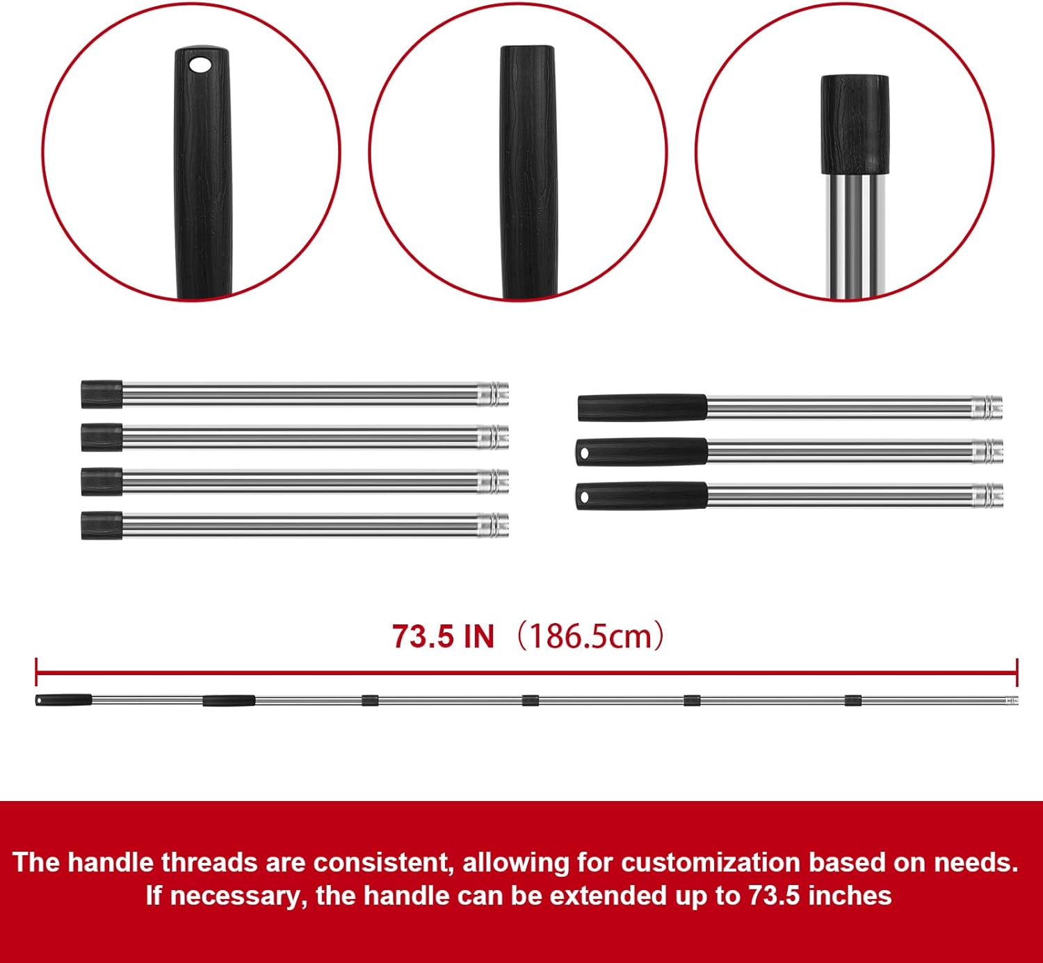 Broom and Dustpan Set, Large Household Broom with Dustpan Combo Set, 55 Inch Long Handle, Red Dust Pan Combo Set for Home