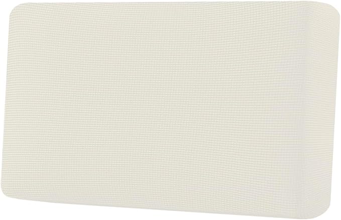 H.VERSAILTEX Super Stretch Individual Seat Cushion Covers Sofa Covers Couch Cushion Covers Slipcover Sets Thick Jacquard Textured Twill Fabric (1 Piece Loveseat Cushion Cover, Porcelain)-CasaMuseHome