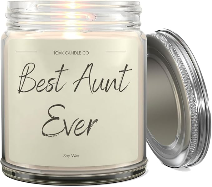 1OAK Vanilla Scented Candles - Aunt Candle - Best Aunt Gifts for Christmas from Niece, Nephew - Best Auntie Ever Gifts for Women-CasaMuseHome
