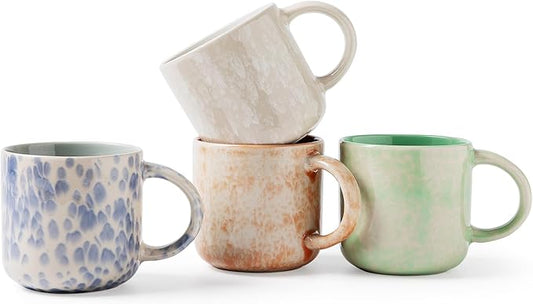 12 OZ Coffee Mugs Set of 4, Modern Ceramic Coffee Mugs Set with handle for Tea/Latte/Cappuccino/Milk/Cocoa.-CasaMuseHome