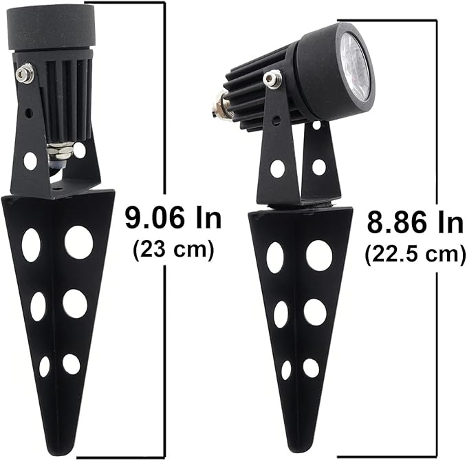 4-Spotlight Mini 50X Solar-Powered LED Spotlight (Cool White LED), Black Finish, Outdoor Garden Yard Landscape Downlight-CasaMuseHome