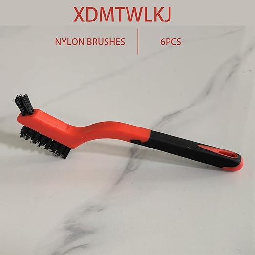 6-Pack Nylon Cleaning Brushes - Non-Scratch Nylon Bristles for Delicate Surfaces & Daily Cleaning | Ergonomic Grip with Mini Head & Hanging Hole-CasaMuseHome