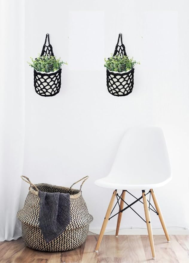 2PK Wall Planters for Indoor Plants, Macrame Plant Hanger | Wall Planter, Plant Hanger, Hanging Planter (2PK, for 6 inch Pot)-CasaMuseHome