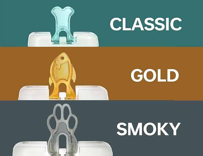 Felli Flip Tite Pet Food Container with Airtight Lids, BPA FREE Acrylic Canister with Paw Bone Fish Flip Top Handles for Cat Dog Kibble Treats Storage, Keep Fresh (Pet Collection Nest-L3pk)-CasaMuseHome