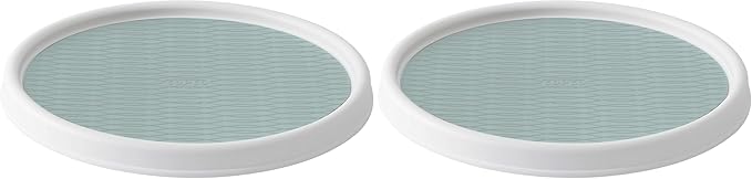Copco Basics Non-Skid Pantry Cabinet Lazy Susan Turntable, 12-Inch, White (Pack of 2)-CasaMuseHome