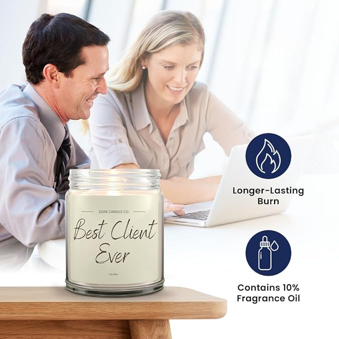 1OAK Vanilla Scented Candles - Appreciation Gifts for Clients - Client Candle - Thank You Client Gifts for Corporate Women, Men, Hairdresser, Lawyer, Realtor, Real Estate Agent, Paralegal, Attorneys-CasaMuseHome