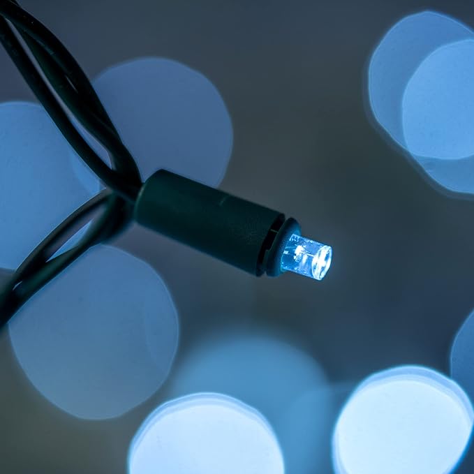 200 Count Cool White Wide Angle LED Christmas Lights, 66 ft Green Wire UL Certified Commercial Grade 5mm Holiday String Light Set (Cool White)-CasaMuseHome