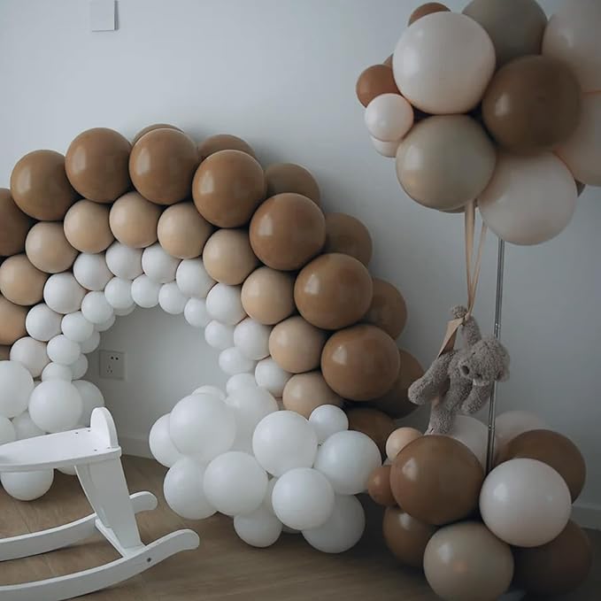 130pcs Brown Balloons Different Sizes 18" 12" 10" 5" Dark Brown Party Latex Balloons for Birthday Baby Shower Gender Reveal Graduation Wedding Anniversary Party Decorations-CasaMuseHome