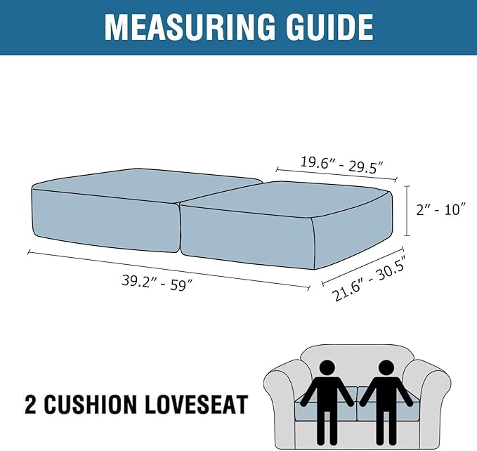 H.VERSAILTEX Velvet Stretch Couch Cushion Cover Plush Cushion Slipcover Cushion Furniture Protector for Seat Cushion Sofa Cover (2 Piece Medium Sofa Cushion Covers, Vintage Green)-CasaMuseHome