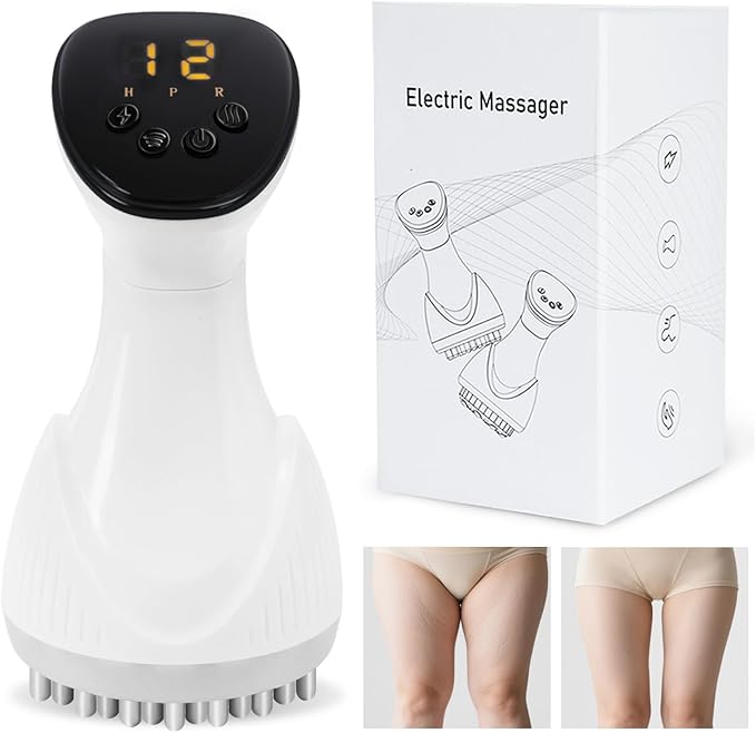 2025 Upgraded Lymphatic Drainage Massager Body Sculpting Machine Helps Reduce Stretch Marks & Cellulite for Legs, Arms & Belly Anti Cellulite Massage Tool with Light Heat & Vibration-CasaMuseHome