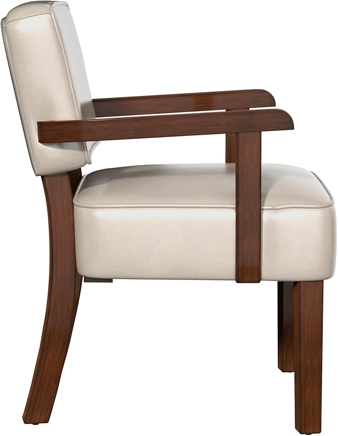 Accent Chair, PU Leather Chair for Living Room Oversized Armchair with Soft Seat and Armrests for Bedroom Dinning Reading Waiting Room (One Chair)-CasaMuseHome