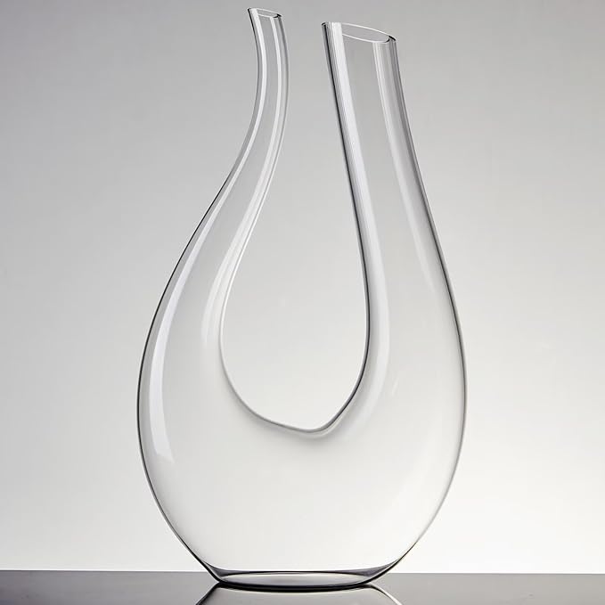 1PC Luxurious U-Shaped Crystal Glass Wine Decanter - High-End European Style, Harp Design, Red Wine, Large Capacity, Perfect for Home, Restaurant, and Household Use-CasaMuseHome