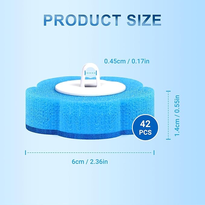 42 PCS Disposable Toilet Bowl Brush Refills, Disposable Toilet Brush Heads, Toilet Wand Disposable Refill Heads, Disposable Replacement Head (42Pcs Replacement Heads)-CasaMuseHome