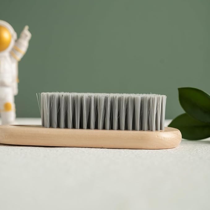 2PCS Wood Laundry Brush, Long Handle Clothing Stain Remover Scrubber, Soft Bristle for Scrubbing Out Tough on Delicate, Easy to Grip Hand Washing Clothes-CasaMuseHome