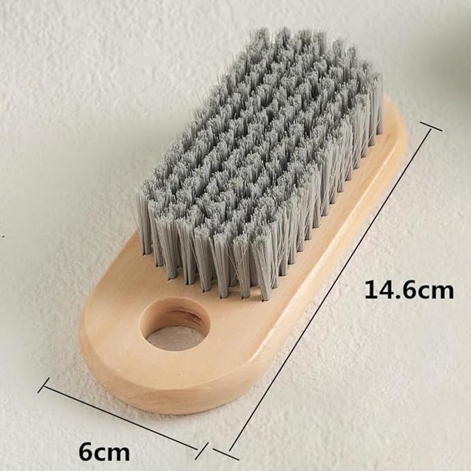 2PCS Wood Laundry Brush, Long Handle Clothing Stain Remover Scrubber, Soft Bristle for Scrubbing Out Tough on Delicate, Easy to Grip Hand Washing Clothes-CasaMuseHome