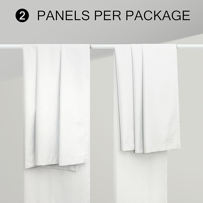 100 Inch Curtains & Drapes Window Coverings Custom Extreme Blackout Linen Curtains White Black Out Thermal Curtains for Sliding Glass Door Heavy Duty Panels 2 Back Tab Pleated 52 Inch Wide by 100 Long-CasaMuseHome
