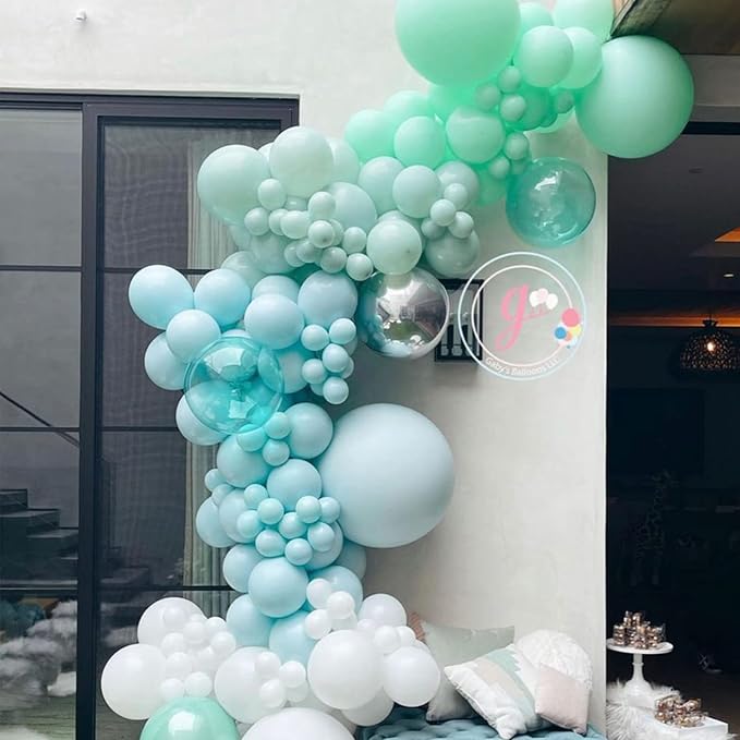 130pcs Mint Green Balloons Different Sizes 18" 12" 10" 5" Pastel Light Green Balloons for Boys Girls Birthday Baby Shower Gender Reveal Wedding Decorations-CasaMuseHome
