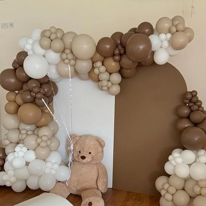 130pcs Brown Balloons Different Sizes 18" 12" 10" 5" Dark Brown Party Latex Balloons for Birthday Baby Shower Gender Reveal Graduation Wedding Anniversary Party Decorations-CasaMuseHome