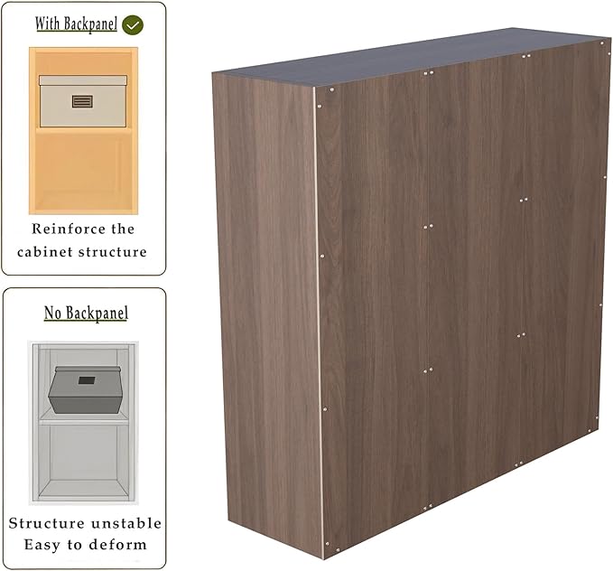 9-Cube Storage Shelf Bookcase - Wooden 3-Tier Floor Standing Open Bookshelf for Home and Office, Cuby Orgainzer, Walnut-CasaMuseHome