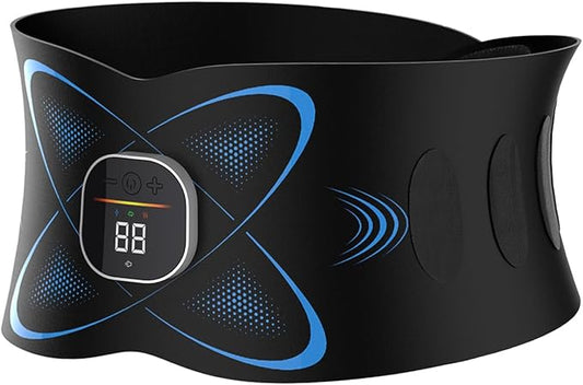 Ab Stimulator Muscle Toner, Abs Stimulator Abdominal Massage Belt with Heat for Belly Fat Burning & Cellulite Melting & Stomach Smooth Firming, Lower Back Massager for Women Men Pain Relief Gifts-CasaMuseHome