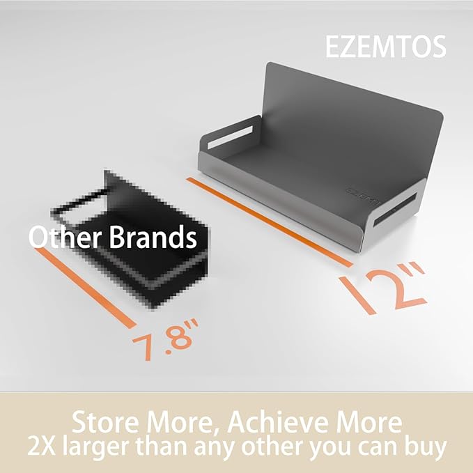 2-Pack Magnetic Spice Rack for Refrigerator and Microwave - Portable 6" Deep Magnetic Shelves for Classroom Kitchen Garage - Strong Magnetic Hold, Metallic Gray, Max 20LB Capacity-CasaMuseHome