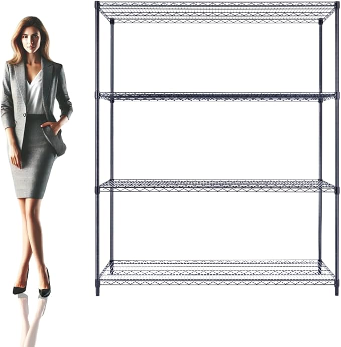 60"x24"x72" Premium Metal Steel 4-Tier Wire Shelving NSF 3200 LBS MAX Capacity Heavy Duty Storage Rack for Hospitals, Schools, Commercial Spaces, and Garages w/Premium Wheels-CasaMuseHome