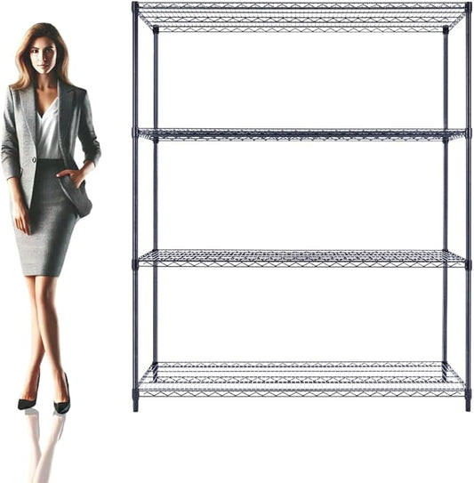 60"x24"x72" Premium Metal Steel 4-Tier Wire Shelving NSF 3200 LBS MAX Capacity Heavy Duty Storage Rack for Hospitals, Schools, Commercial Spaces, and Garages w/Premium Wheels-CasaMuseHome