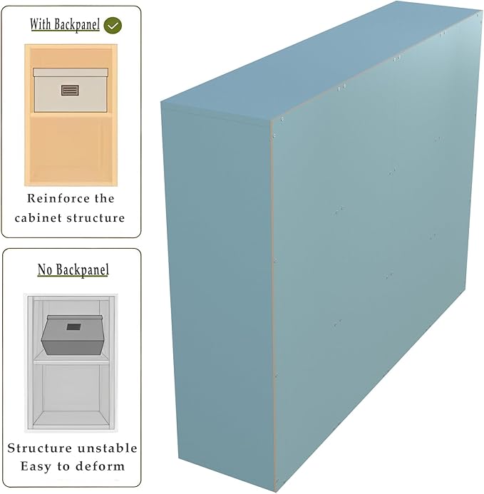 12-Cube Storage Shelf Bookcase - Wooden 3-Tier Floor Standing Open Bookshelf for Home and Office, Display Cabinet, Light Blue-CasaMuseHome