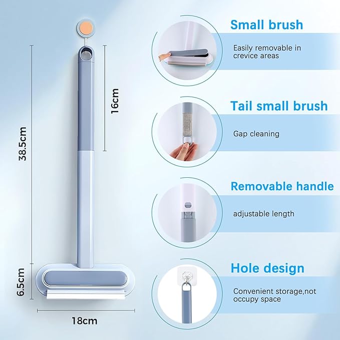 2 PCS Pet Hair Remover for Furniture,4 in 1 Reusable Lint Brush with 17-Inch Handle, Washable Tool for Dog and Cat Hair on Couches, Carpets, Clothes, Bedding, and Cars-CasaMuseHome