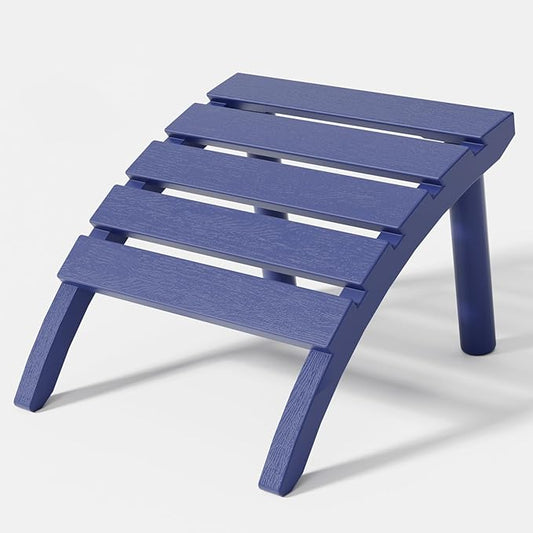 Adirondack Ottoman, HDPE Plastic Adirondack Footstool, All Weather Foot Rest for Adirondack Chair, Outdoor Footrest for Patio,Backyard, Lawn, Fire Pits, Navy Blue-CasaMuseHome