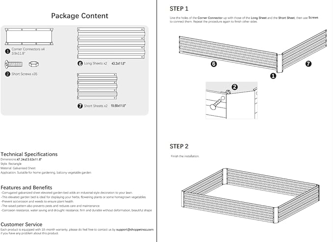 4x2x1ft Metal Raised Garden Bed Kit，Galvanized Garden Bed Box for Vegetables, Flowers, Herbs, and Succulents,60 Gallon Capacity - Green-CasaMuseHome