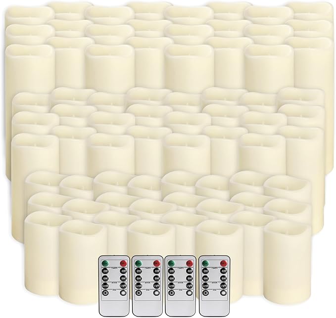 144-Pack LED Flameless Candles with Remote Control for Home and Special Occasions (Three Sizes)-CasaMuseHome
