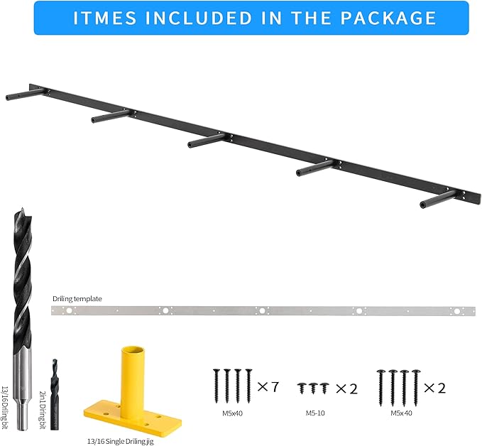 69 inches, Heavy-Duty Floating Shelf Bracket, Hidden Shelf Bracket for Fireplace Shelves, Installed on Studs, max Load of 210 pounds, Hidden Bracket for Shelves， 69 inches, (with Ease kit)-CasaMuseHome