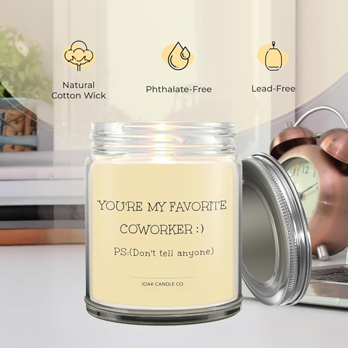 1OAK Vanilla Coworker Candle - Office Gifts for Coworkers - Funny & Farewell Gifts for Women, Men & Colleagues-CasaMuseHome