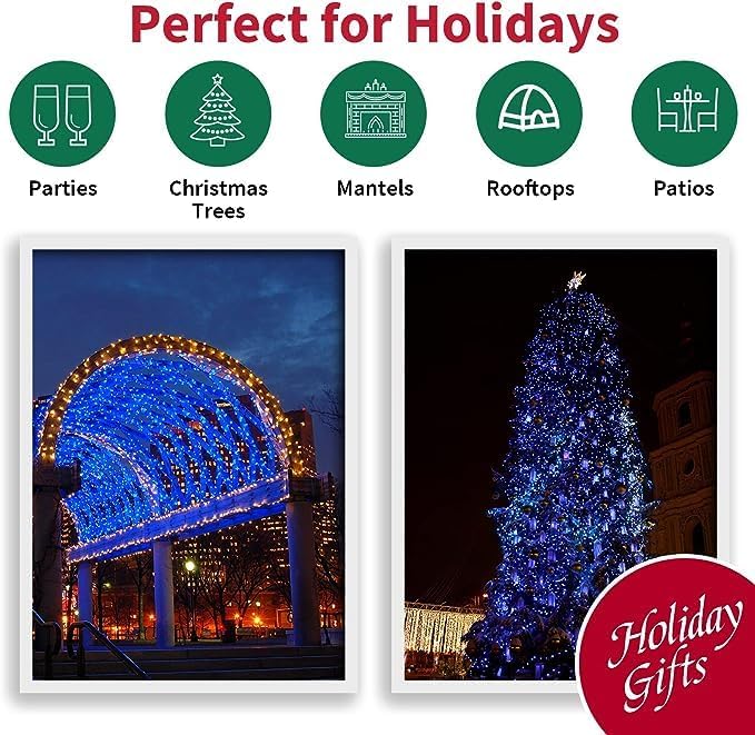 60 Count Blue - String Lights - LED Christmas Lights, Mini led Lights for Indoor Outdoor Home Holiday Party Wedding Independence Day Decoration-CasaMuseHome