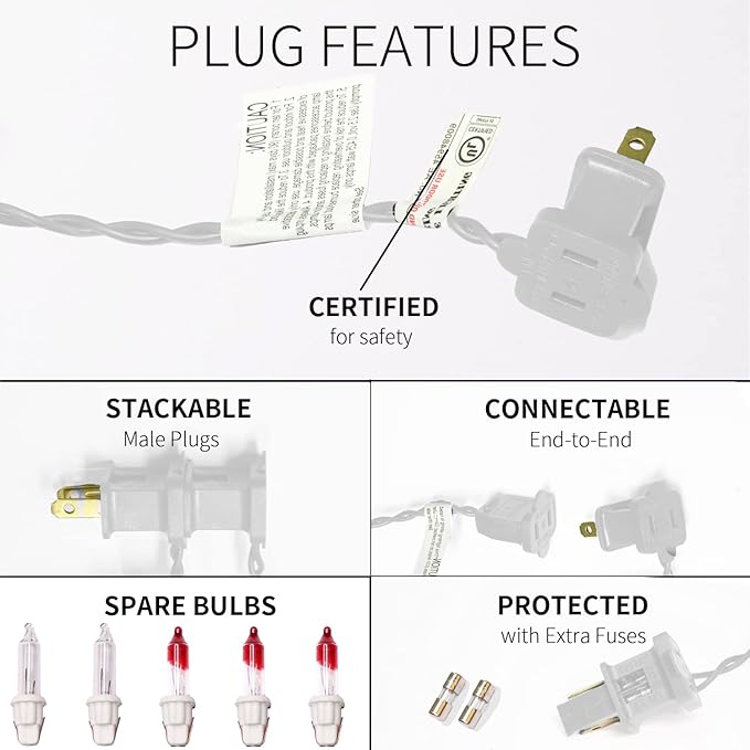 150LIGHTS WARM WHITE Extra-Bright With End Connectors Christmas Decorative Lights 9.72m UL Certified Mini String Light Set Waterproof for Home Garden Holiday Christmas Tree Party Patio Wedding-CasaMuseHome