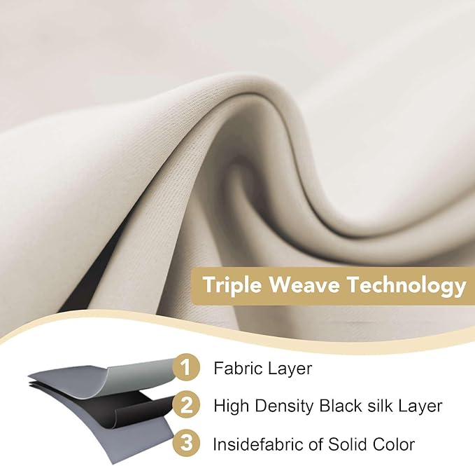 H.VERSAILTEX Thermal Insulated Blackout Window Panels Microfiber Formaldehyde-Free Kids Curtains for Holiday Season Home Decoration,Grommet Top,52 by 96 - Inch - Fog - Set of 2-CasaMuseHome