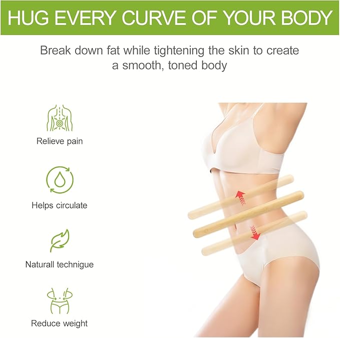 4PCS Solid Bamboo Massage Sticks & Guasha Set with Roller/Stick - 100% Bamboo Therapy Tools for Neck/Arm/Back/Legs/Full Body, Deep Tissue Massage, Muscle Relaxation, Body Shaping, Fatigue Relief-CasaMuseHome