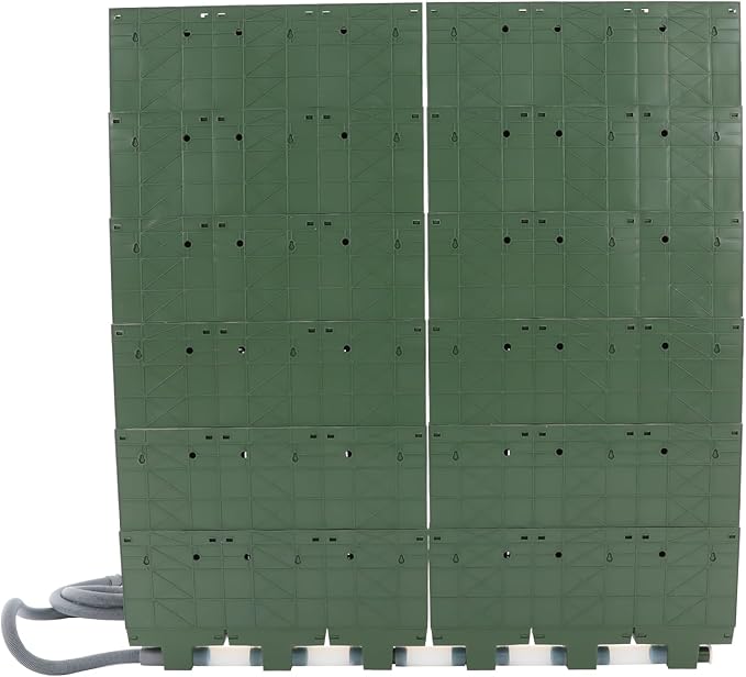 36 Pockets Hanging Planter Bags, Vertical Wall Mounted Plant Planting Grow Bags, Stackable Wall Planter with Timer, Self Watering Hanging Planters for Outdoor Indoor Garden-Green-CasaMuseHome