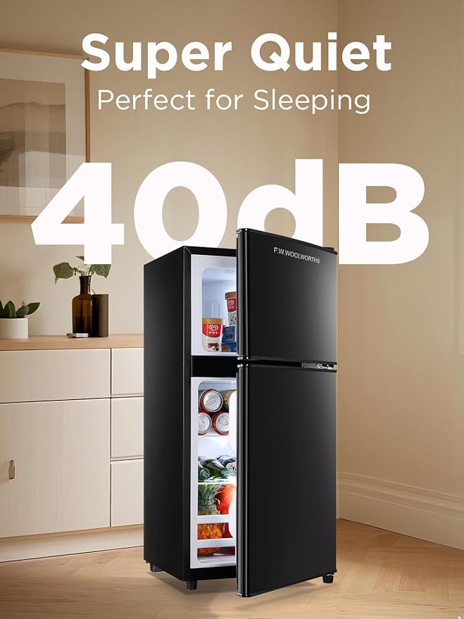 3.5 Cu.Ft Compact Refrigerator with Freezer, Mini Fridge with 2 Doors for Office, Kitchen, Dorm and Bedroom, Small Fridge with 7 Level Temp Adjustable Thermostat, Black-CasaMuseHome