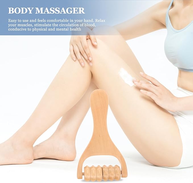 2pcs Wooden Massage Rollers Trigger Point Roller Muscle Relaxation Bead Massage Tools for Neck Back Leg Foot Arm-CasaMuseHome