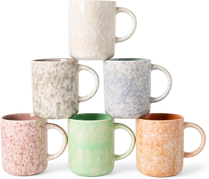 17 OZ Coffee Mugs Set of 6, Modern Mugs Set with handle for Tea/Latte/Cappuccino/Milk/Cocoa.-CasaMuseHome