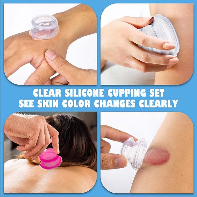 15Pcs Cupping Therapy Set-Professional Silicone Cupping, Suitable for Facial Body Massage/Deep Myofascial Release/Pain Relief/Muscle Relaxation & More (Rose Red,15pcs)-CasaMuseHome