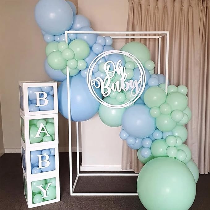 130pcs Mint Green Balloons Different Sizes 18" 12" 10" 5" Pastel Light Green Balloons for Boys Girls Birthday Baby Shower Gender Reveal Wedding Decorations-CasaMuseHome