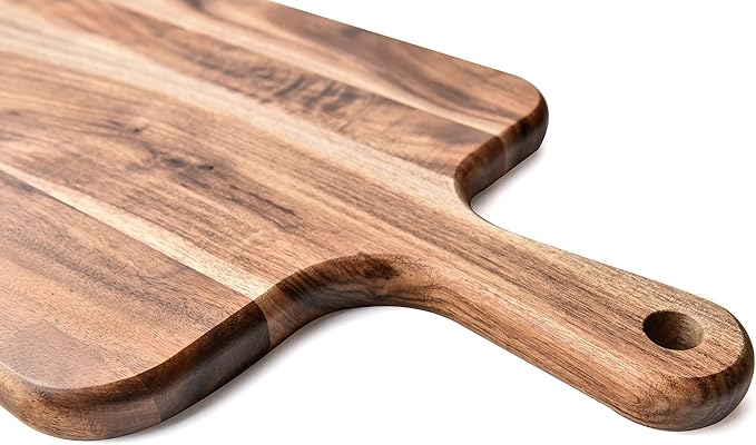 Acacia Wood Cutting Board - Wooden Kitchen Cutting Board for Meat, Cheese, Bread,Vegetables &Fruits- Charcuterie Board Cheese Serving Board with Handle,16" x 8.6”-CasaMuseHome