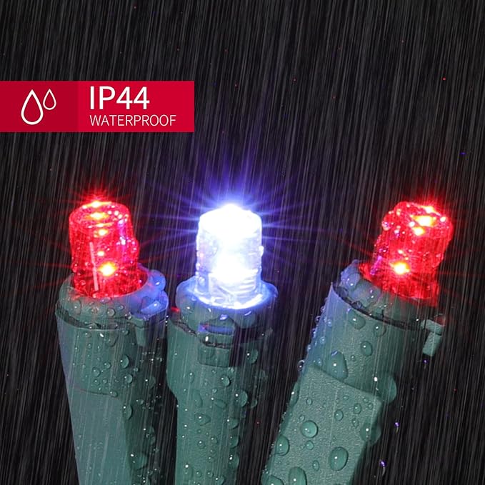 100 Count RED and White - String Lights - 21.6FT LED Christmas Lights, Mini led Lights for Indoor Outdoor Home Holiday Party Wedding Independence Day Decoration-CasaMuseHome