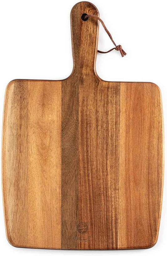 Acacia Wood Cutting Board - Wooden Kitchen Cutting Board for Meat, Cheese, Bread,Vegetables &Fruits- Charcuterie Board Cheese Serving Board with Handle (15.3"x10.2")-CasaMuseHome