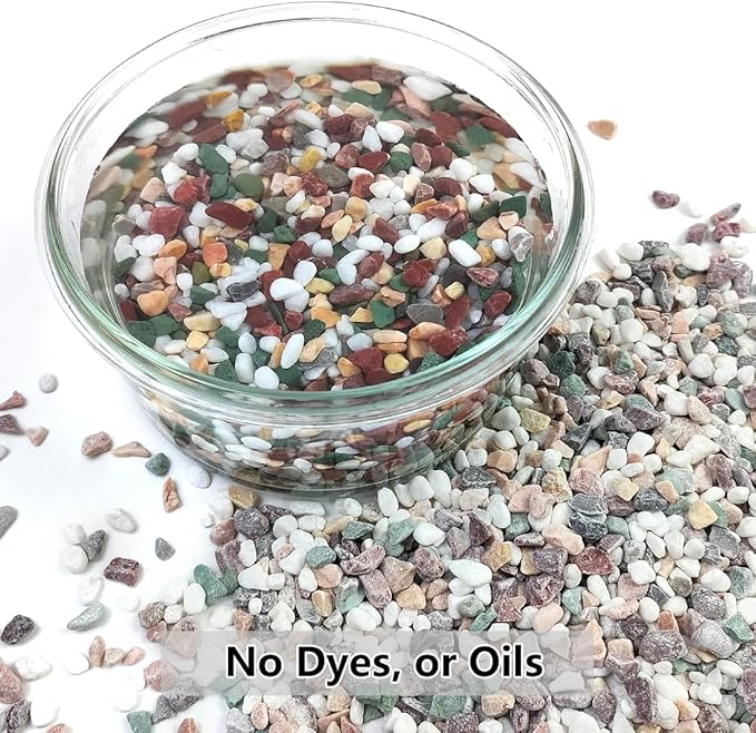 5LB Succulent and Cactus Gravel Pebbles, 1/5 Inch Natural Decorative Polished Stones, River Rocks for Vases Gardening Indoor and Outdoor Decorative Rocks, Colorful-CasaMuseHome