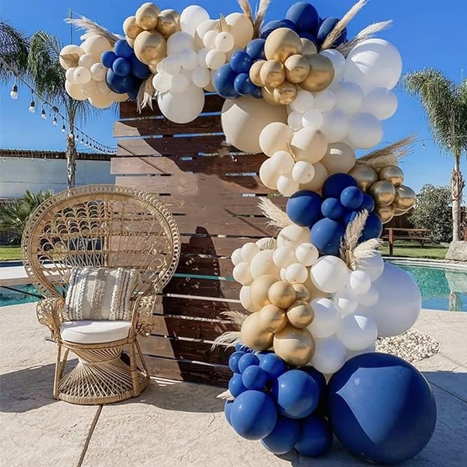 130pcs Navy Blue Balloons Different Sizes 18" 12" 10" 5" Dark Blue Balloons for Birthday Graduation Baby Shower Anniversary New Year Party Holiday Decorations-CasaMuseHome