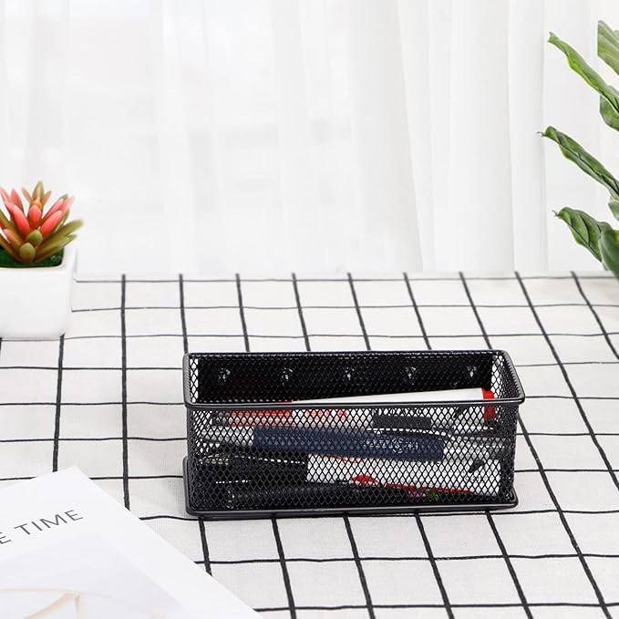 6.29'' × 2.28'' × 2.48 Black Magnetic Basket for Refrigerator Magnetic Locker Organizer for Home Office Accessories, Magnetic Basket for Whiteboard-CasaMuseHome